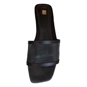 Toteme Black Mesh Logo Resort Slide Sandals 37
